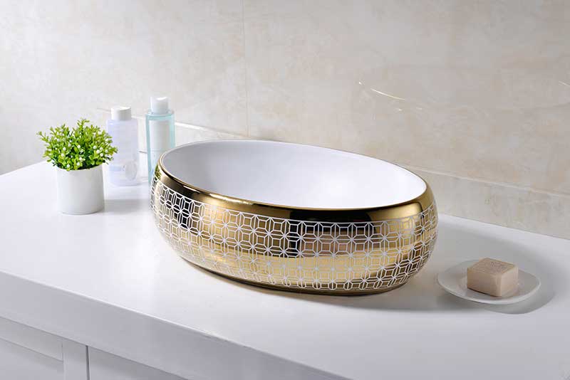 Anzzi Sona Series Ceramic Vessel Sink in Gold LS-AZ271 3