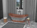 Anzzi Theodosius 68 in. Handmade Copper Double Slipper Flatbottom Non-Whirlpool Bathtub in Polished Antique Copper BT-003 2