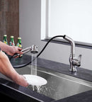 Anzzi Del Moro Single-Handle Pull-Out Sprayer Kitchen Faucet in Brushed Nickel KF-AZ203BN 8