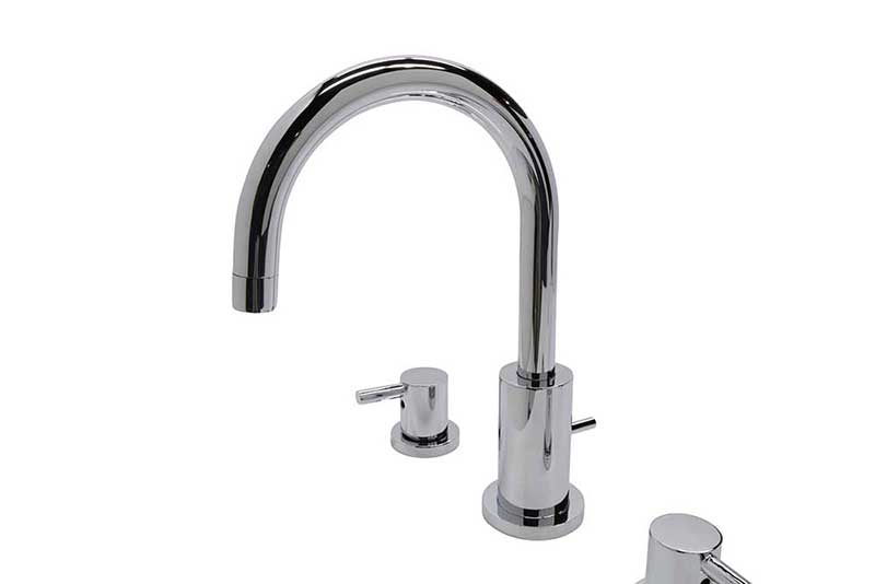 Anzzi Lien Series 2-Handle Lever Roman Bathtub Faucet with Shower Wand in Polished Chrome 4