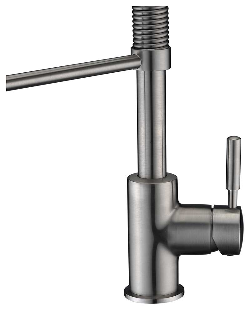 Anzzi Eclipse Single Handle Pull-Down Sprayer Kitchen Faucet in Brushed Nickel KF-AZ1673BN 7