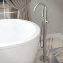 Anzzi Sabbia 5.9 ft. Man-Made Stone Freestanding Non-Whirlpool Bathtub in Matte White and Kros Series Faucet in Chrome 6
