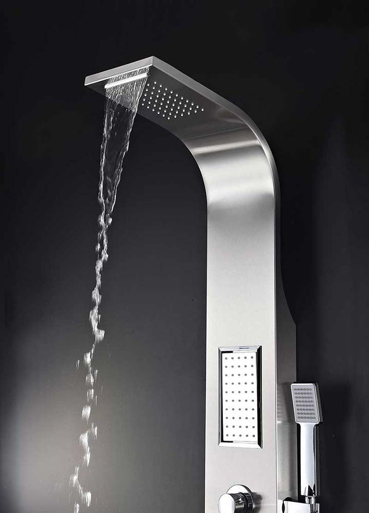 Anzzi Mesmer 58 in. Full Body Shower Panel with Heavy Rain Shower and Spray Wand in Brushed Steel SP-AZ8094 4