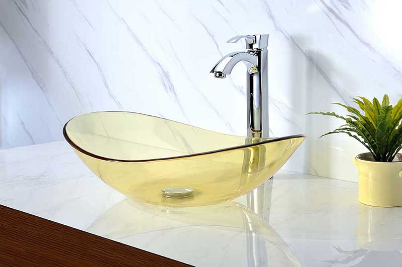 Anzzi Mesto Series Deco-Glass Vessel Sink in Lustrous Translucent Gold 3