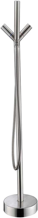 Anzzi Havasu 2-Handle Claw Foot Tub Faucet with Hand Shower in Brushed Nickel FS-AZ0042BN 13