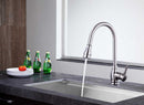 Anzzi Bell Single-Handle Pull-Out Sprayer Kitchen Faucet in Brushed Nickel KF-AZ215BN 18