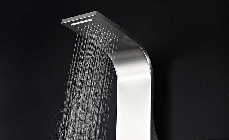 Anzzi STARLET Series 64 in. Full Body Shower Panel System with Heavy Rain Shower and Spray Wand in Brushed Steel 3