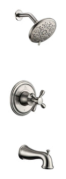 Anzzi Mesto Series Single Handle Wall Mounted Showerhead and Bath Faucet Set in Brushed Nickel