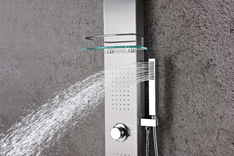 Anzzi Coastal 44 in. Full Body Shower Panel with Heavy Rain Shower and Spray Wand in Brushed Steel SP-AZ075 8