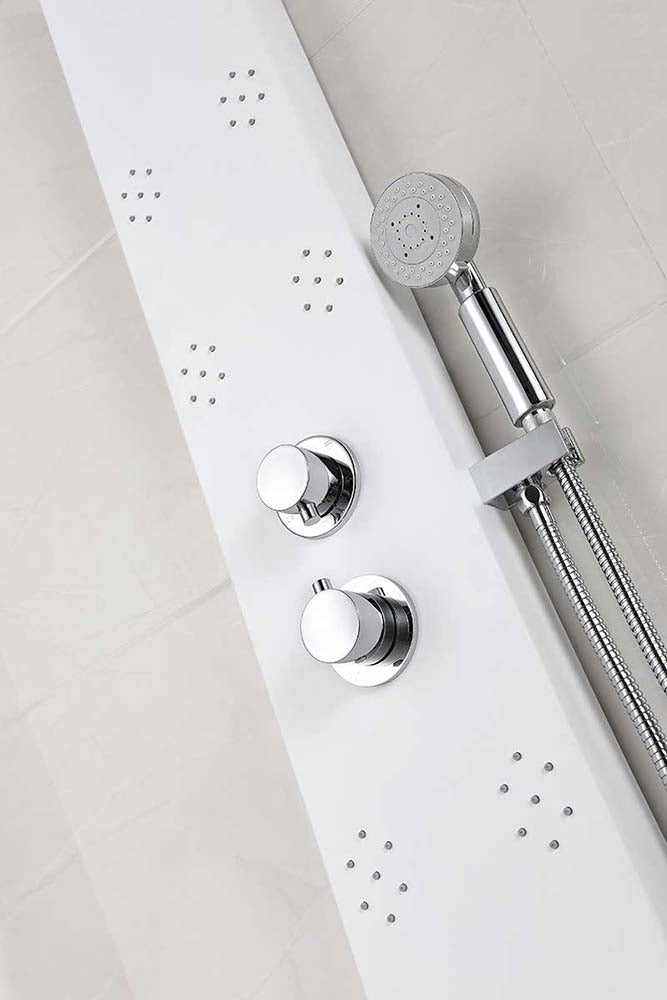 Anzzi Lyric 64 in. 6-Jetted Full Body Shower Panel with Heavy Rain Shower and Spray Wand in White SP-AZ8091 3
