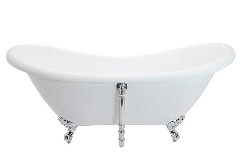Anzzi Aegis 68.75 in. Claw Foot One Piece Acrylic Freestanding Bathtub in Glossy White  4