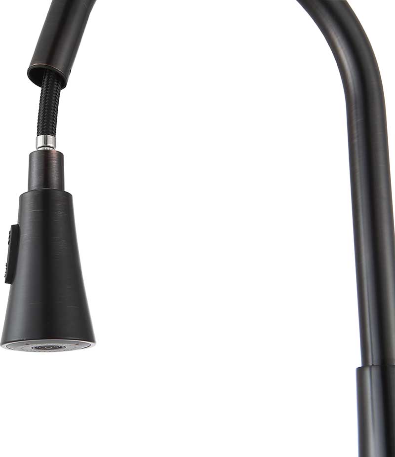 Anzzi Tulip Single-Handle Pull-Out Sprayer Kitchen Faucet in Oil Rubbed Bronze KF-AZ216ORB 26