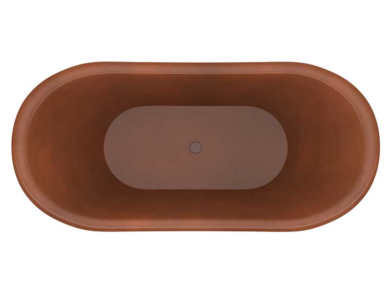 Anzzi Banten 68 in. Handmade Copper Double Slipper Flatbottom Non-Whirlpool Bathtub in Polished Antique Copper FT-AZ330 5