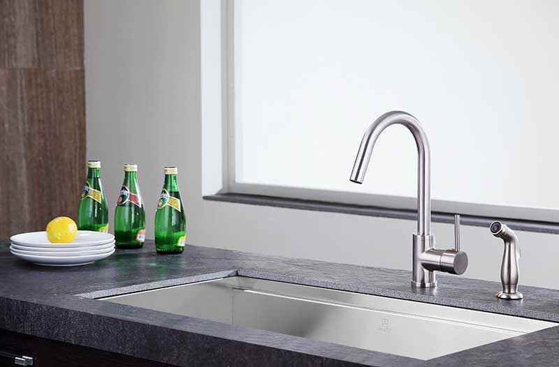 Anzzi Farnese Single-Handle Standard Kitchen Faucet in Brushed Nickel KF-AZ222BN 4