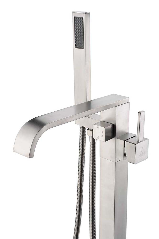 Anzzi Angel 2-Handle Claw Foot Tub Faucet with Hand Shower in Brushed Nickel FS-AZ0044BN 9