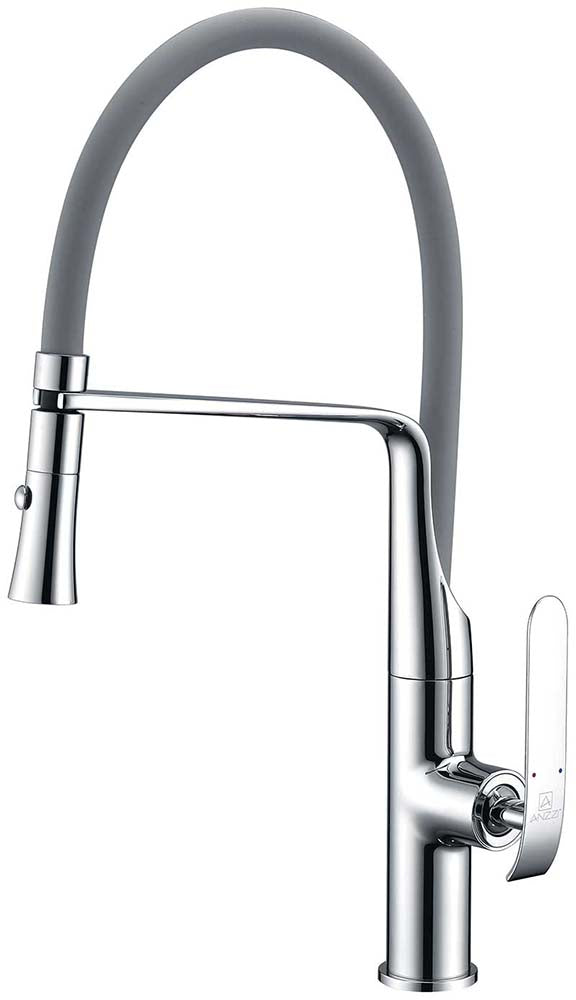 Anzzi Accent Single Handle Pull-Down Sprayer Kitchen Faucet in Polished Chrome KF-AZ003