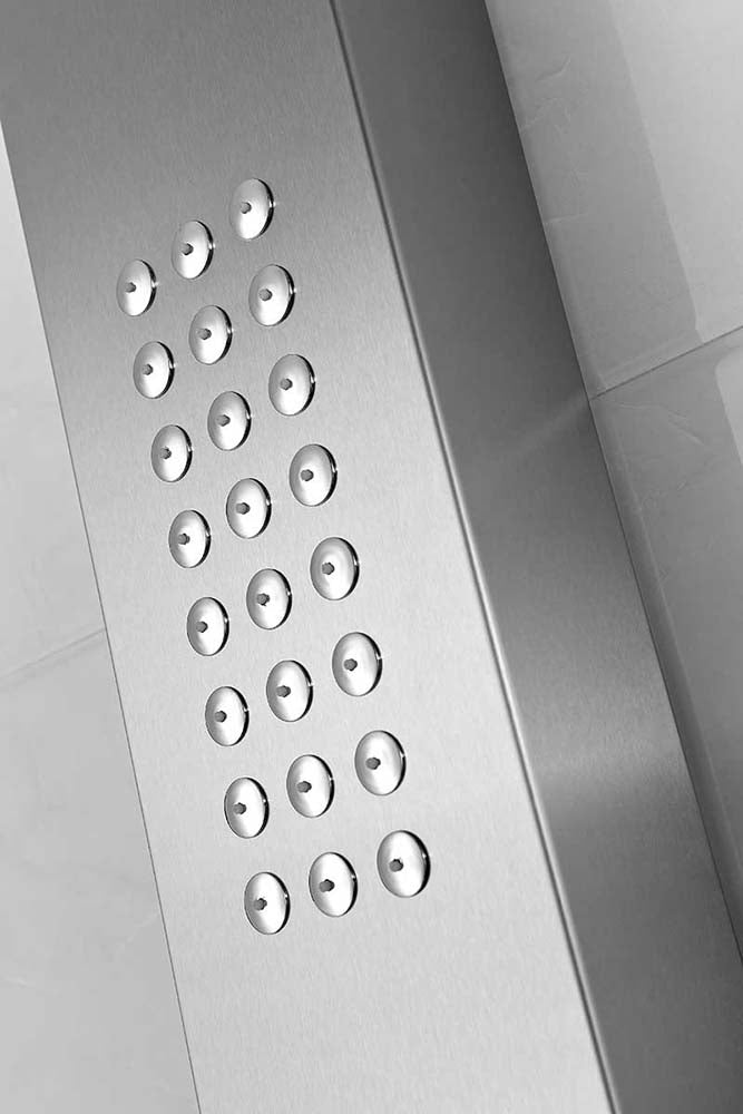 Anzzi King 48 in. Full Body Shower Panel with Heavy Rain Shower and Spray Wand in Brushed Steel