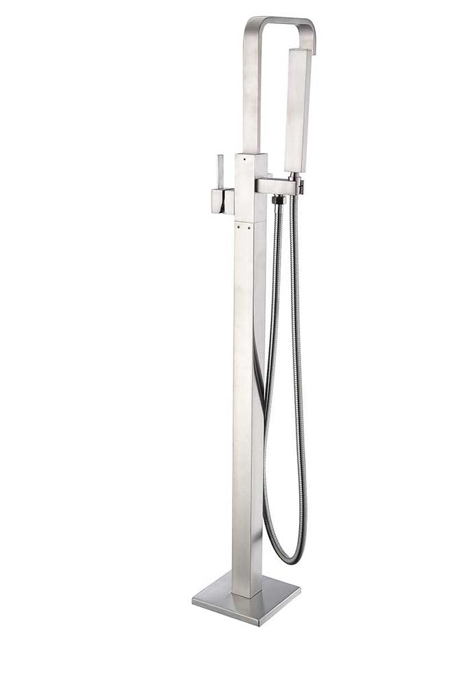 Anzzi Victoria 2-Handle Claw Foot Tub Faucet with Hand Shower in Brushed Nickel FS-AZ0031BN 14