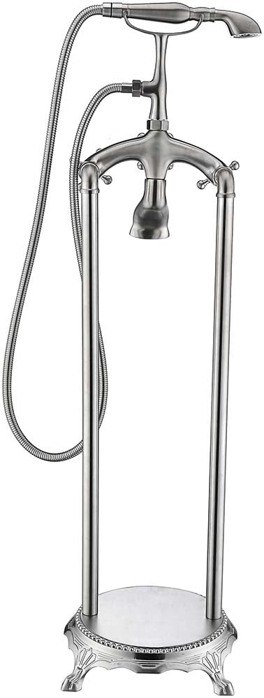 Anzzi Tugela 3-Handle Claw Foot Tub Faucet with Hand Shower in Brushed Nickel FS-AZ0052BN 13