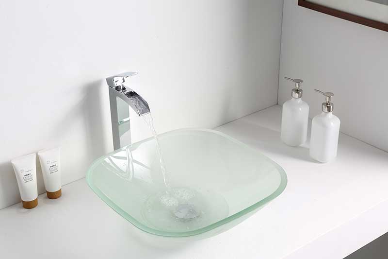 Anzzi Victor Series Deco-Glass Vessel Sink in Lustrous Frosted Finish LS-AZ8125 2