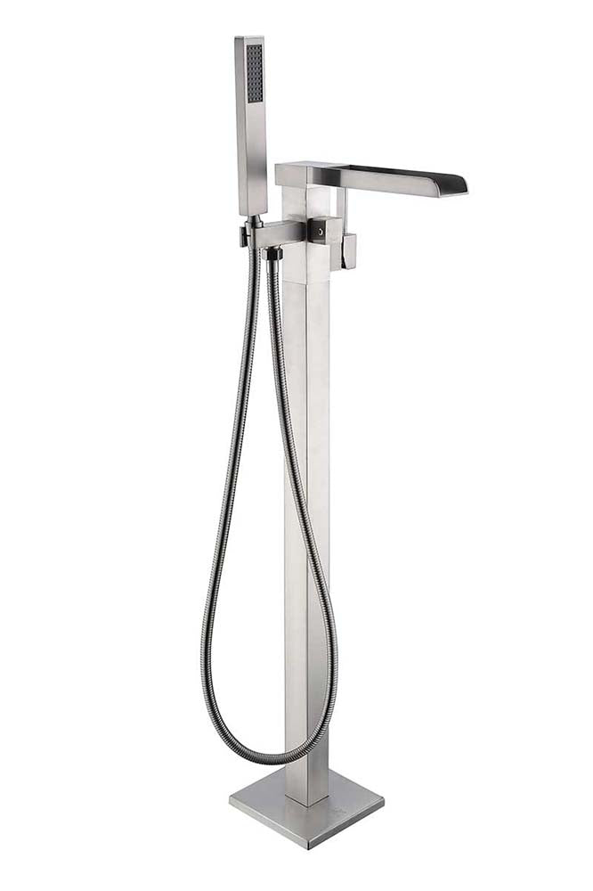 Anzzi Union 2-Handle Claw Foot Tub Faucet with Hand Shower in Brushed Nickel FS-AZ0059BN 20