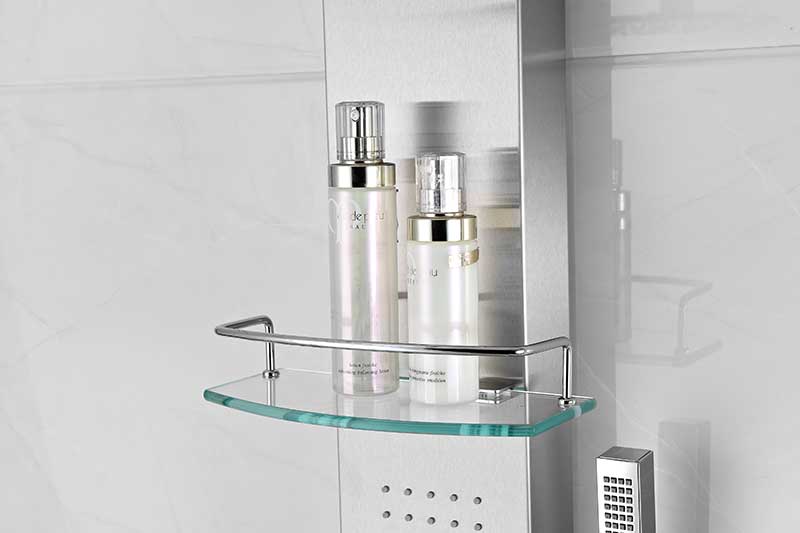 Anzzi Coastal 44 in. Full Body Shower Panel with Heavy Rain Shower and Spray Wand in Brushed Steel SP-AZ075 11