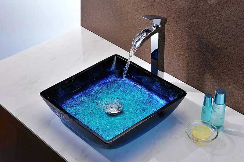 Anzzi Viace Series Deco-Glass Vessel Sink in Blazing Blue 4