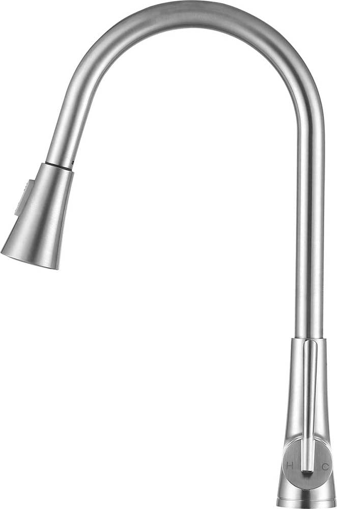 Anzzi Tulip Single-Handle Pull-Out Sprayer Kitchen Faucet in Brushed Nickel KF-AZ216BN 2
