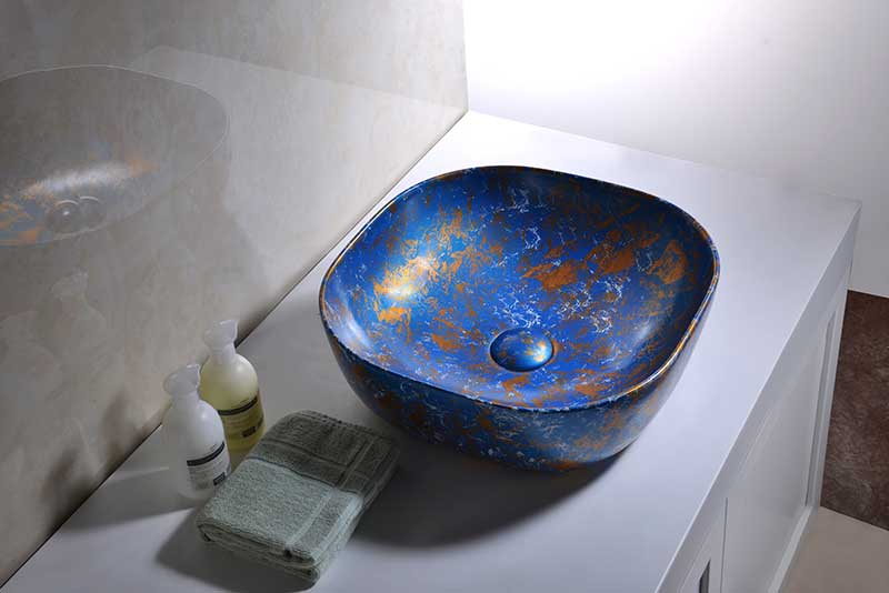 Anzzi Marbled Series Ceramic Vessel Sink in Marbled Tulip Finish LS-AZ253 2