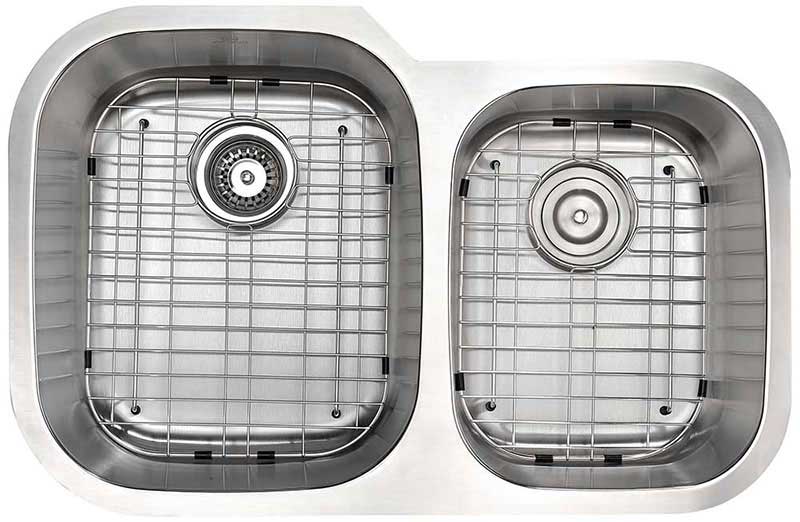 Anzzi MOORE Series 32 in. Under Mount 60/40 Dual Basin Stainless Steel Kitchen Sink 13