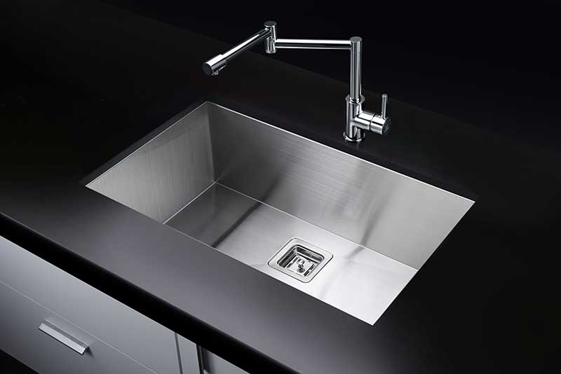 Anzzi Vanguard Undermount Stainless Steel 30 in. 0-Hole Single Bowl Kitchen Sink in Brushed Satin K-AZ3018-1AS 3
