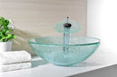 Anzzi Choir Series Deco-Glass Vessel Sink in Crystal Clear Mosaic with Matching Chrome Waterfall Faucet 8
