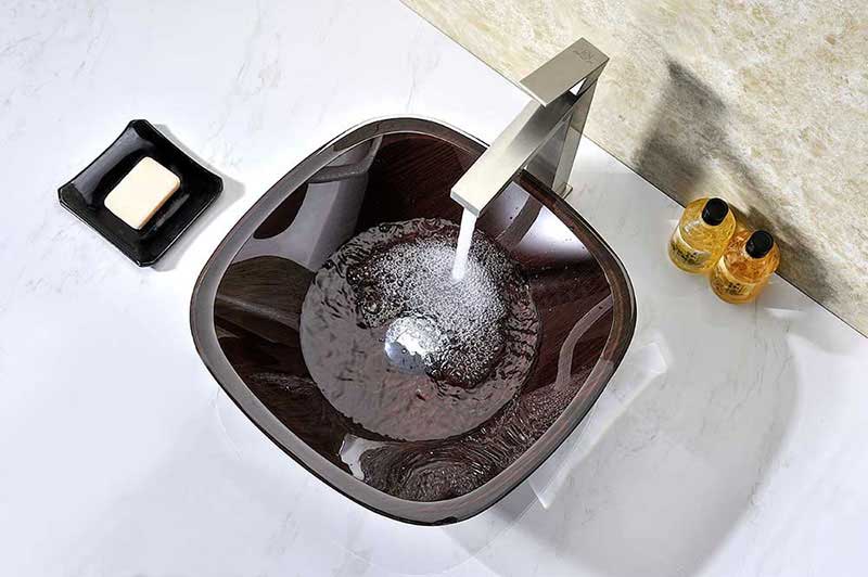 Anzzi Cansa Series Deco-Glass Vessel Sink in Rich Timber 5