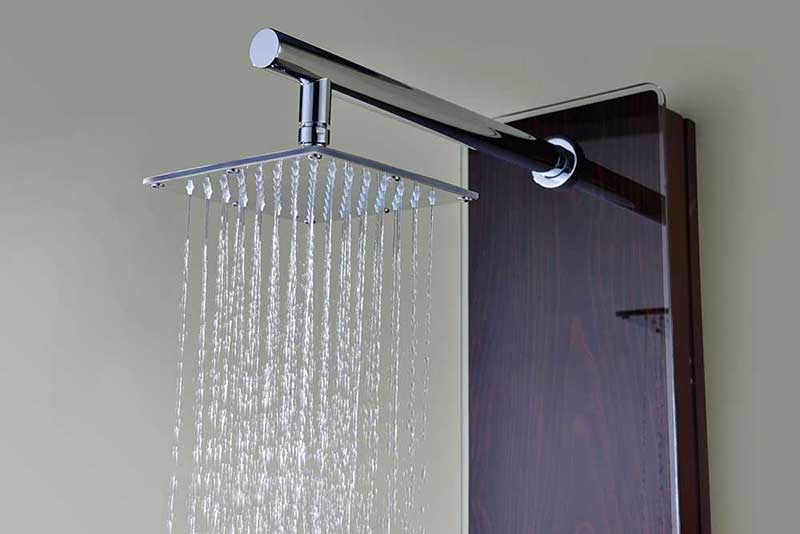 Anzzi Pure 59 in. 3-Jetted Full Body Shower Panel with Heavy Rain Shower and Spray Wand in Mahogany Style Deco-Glass 10