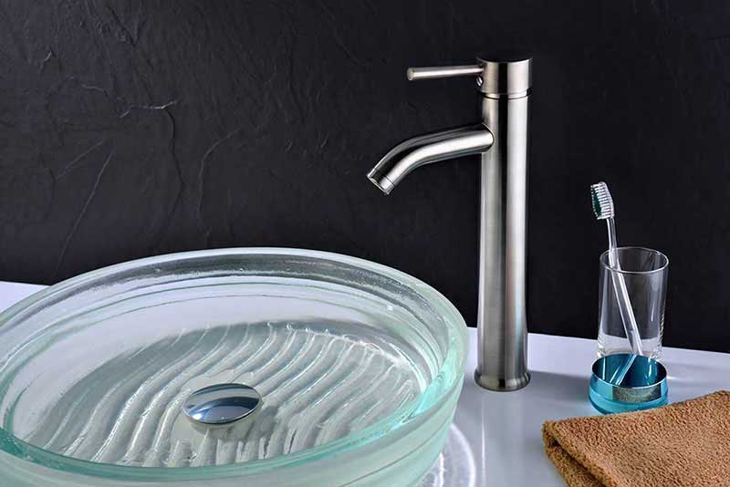 Anzzi Fann Single Handle Vessel Sink Faucet in Brushed Nickel 6