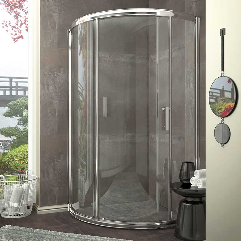 Anzzi Baron Series 39 in. x 74.75 in. Framed Sliding Shower Door in Polished Chrome SD-AZ01-01CH