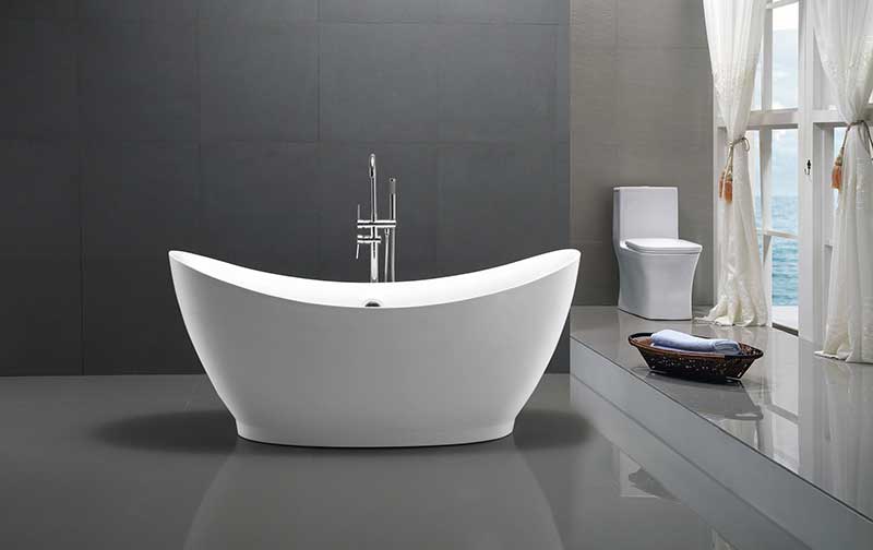 Anzzi Reginald Series 5.67 ft. Freestanding Bathtub in White FT-AZ091 6
