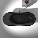 Azul 69 in. One Piece Anzzi Stone Freestanding Bathtub in Translucent Midnight Black 4