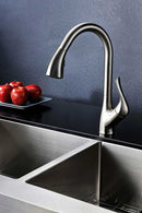 Anzzi Accent Series Single Handle Pull Down Kitchen Faucet in Brushed Nickel 10