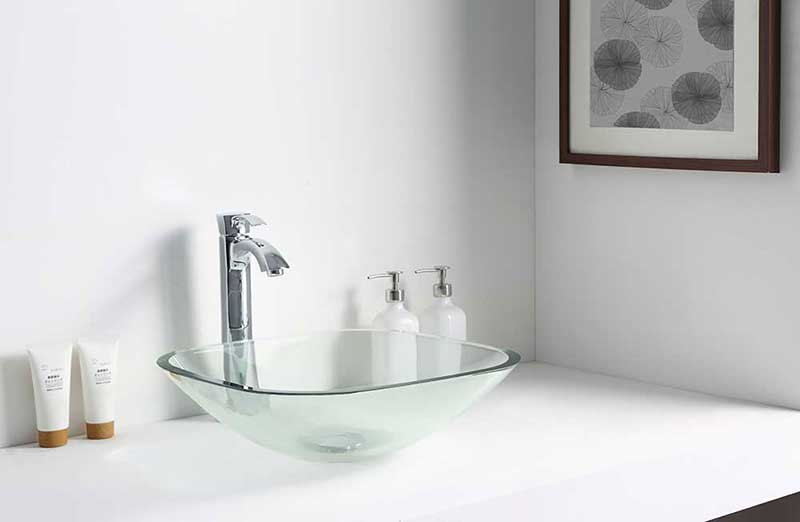 Anzzi Cadenza Series Deco-Glass Vessel Sink in Lustrous Clear Finish 4