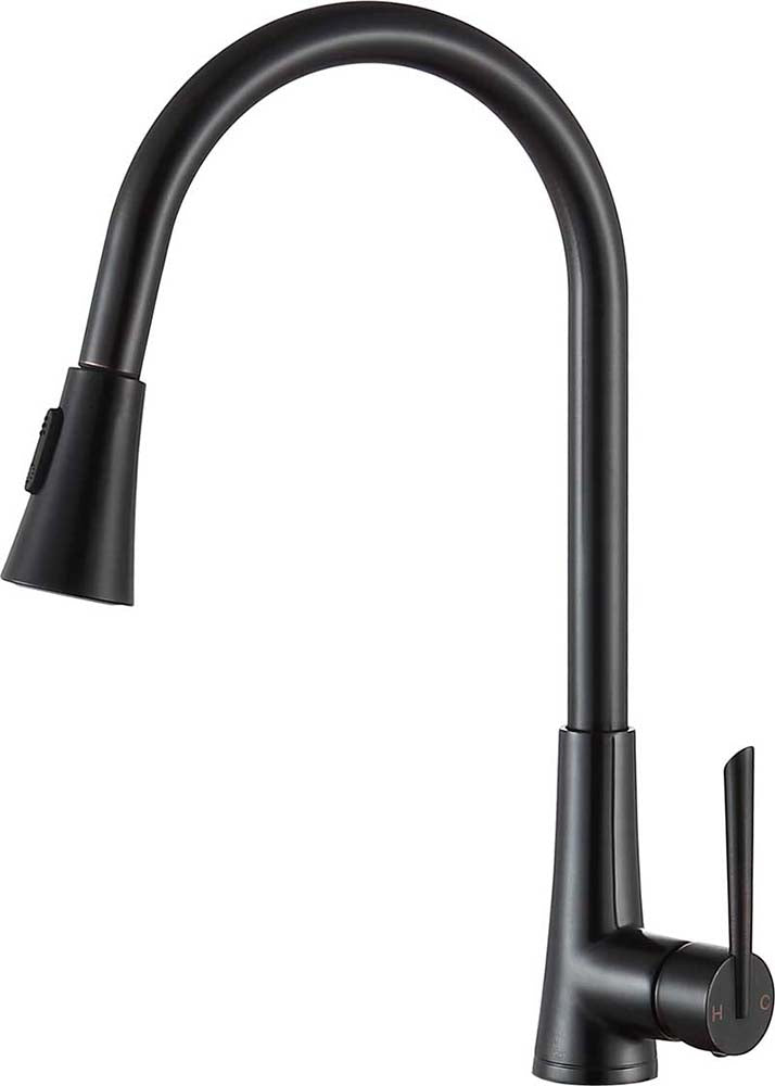 Anzzi Tulip Single-Handle Pull-Out Sprayer Kitchen Faucet in Oil Rubbed Bronze KF-AZ216ORB