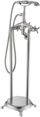 Anzzi Tugela 3-Handle Claw Foot Tub Faucet with Hand Shower in Brushed Nickel FS-AZ0052BN 18