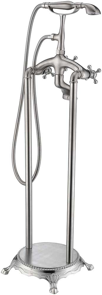 Anzzi Tugela 3-Handle Claw Foot Tub Faucet with Hand Shower in Brushed Nickel FS-AZ0052BN 18