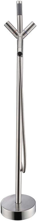 Anzzi Havasu 2-Handle Claw Foot Tub Faucet with Hand Shower in Brushed Nickel FS-AZ0042BN 12