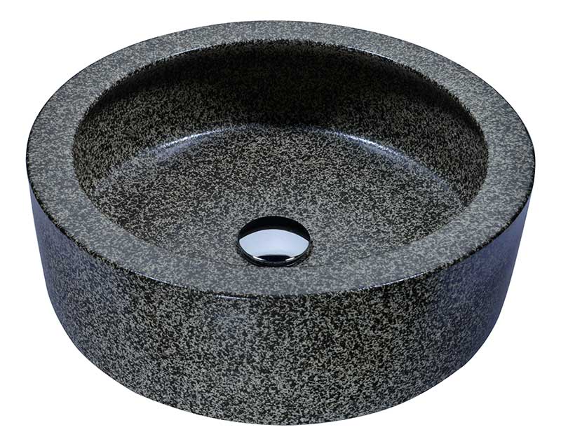 Anzzi Black Iro Vessel Sink in Speckled Stone LS-AZ8202