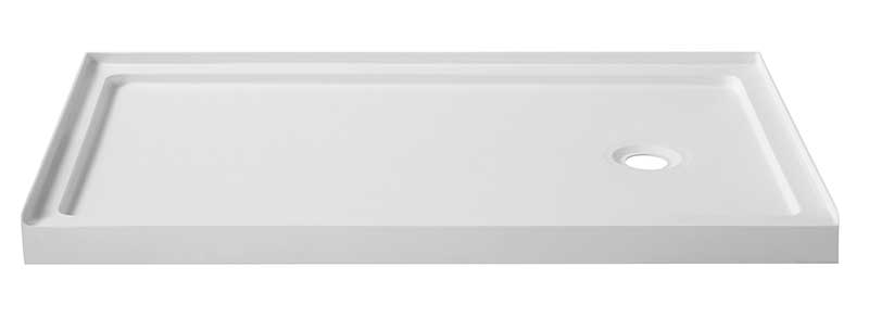 Anzzi Colossi Series 36 in. x 60 in. Single Threshold Shower Base in White SB-AZ007WR