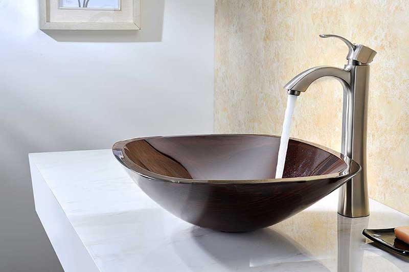 Anzzi Cansa Series Deco-Glass Vessel Sink in Rich Timber 6