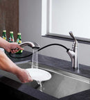 Anzzi Di Piazza Single-Handle Pull-Out Sprayer Kitchen Faucet in Brushed Nickel KF-AZ205BN 5