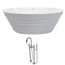 Anzzi Nimbus 5.6 ft. Acrylic Center drain Freestanding Bathtub in White with Sol Freestanding Faucet in Chrome