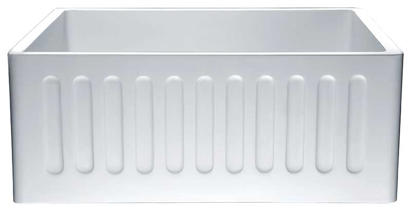 Anzzi Roine Farmhouse Reversible Glossy Solid Surface 24 in. Single Basin Kitchen Sink in White K-AZ222-1A 4